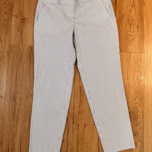 J.Crew Blue and White Striped Seersucker Cotton pants